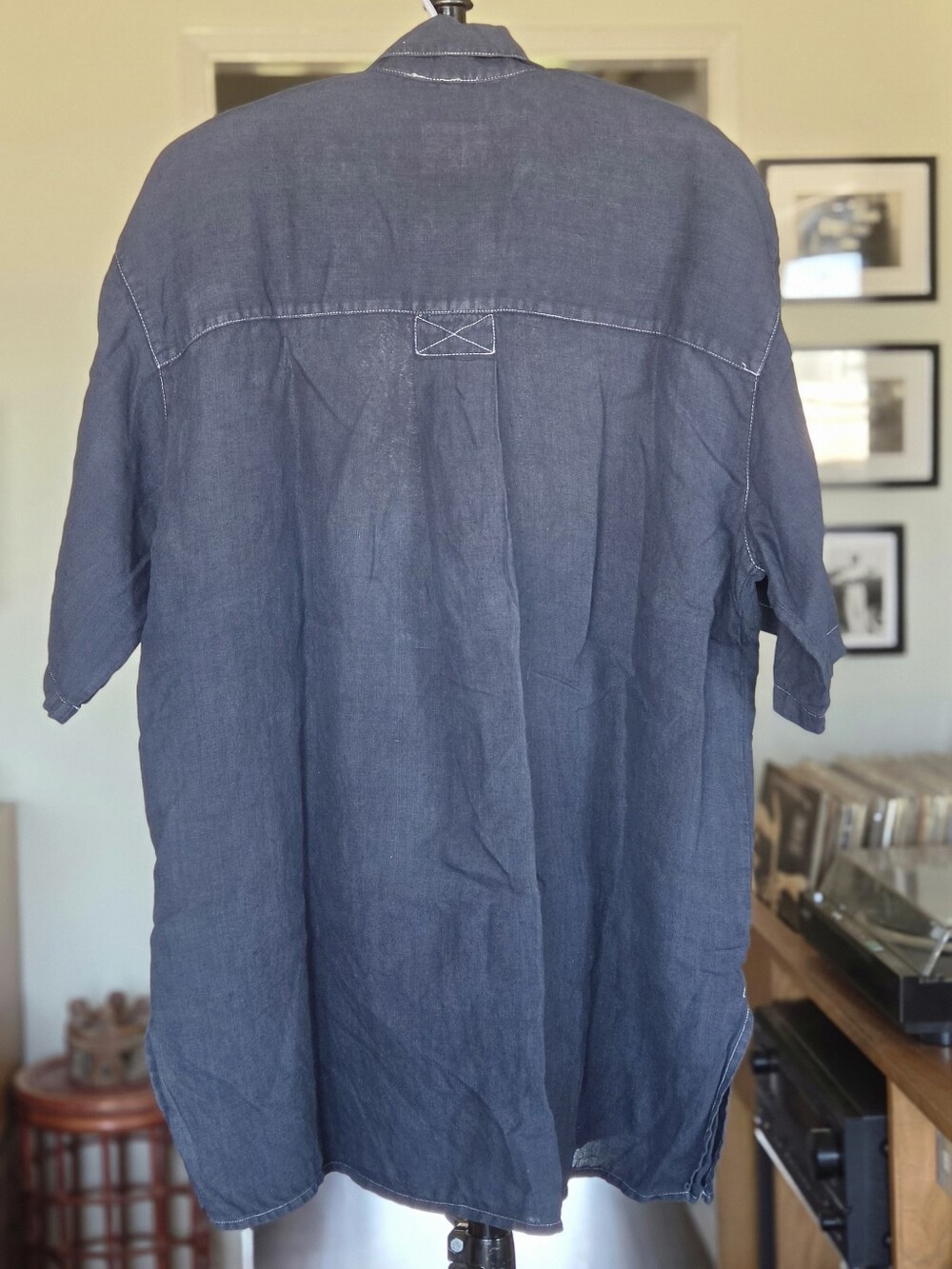 Meindl Men's Dark Blue Linen Pullover Polo - Picture 2 of 6